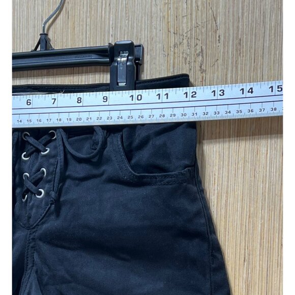 Pacsun - Women's High-Waisted Super Stretch Short Shorts Lace Up - Black - # 23 - Picture 3 of 15